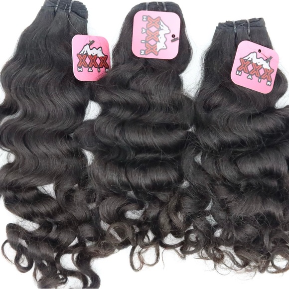 3 Bundles Raw Indian Wavy Curly 20”20”20” Human Hair Bundle Deal - Picture 1 of 4